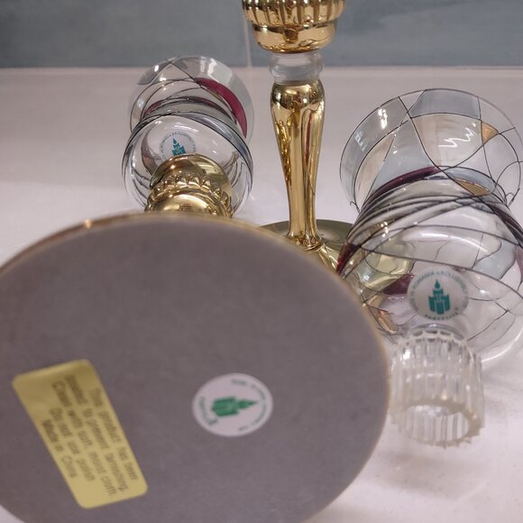 Vtg Mosaic Peglite pair of candleholders - Picture 5 of 7